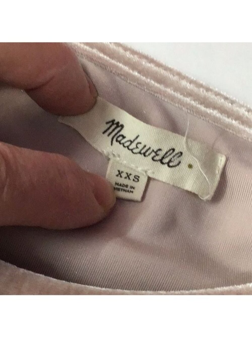 Madewell Velvet Short-Sleeve Top In Blush Pink XXS Womens Casual Loose Fit Blous - Picture 2 of 11